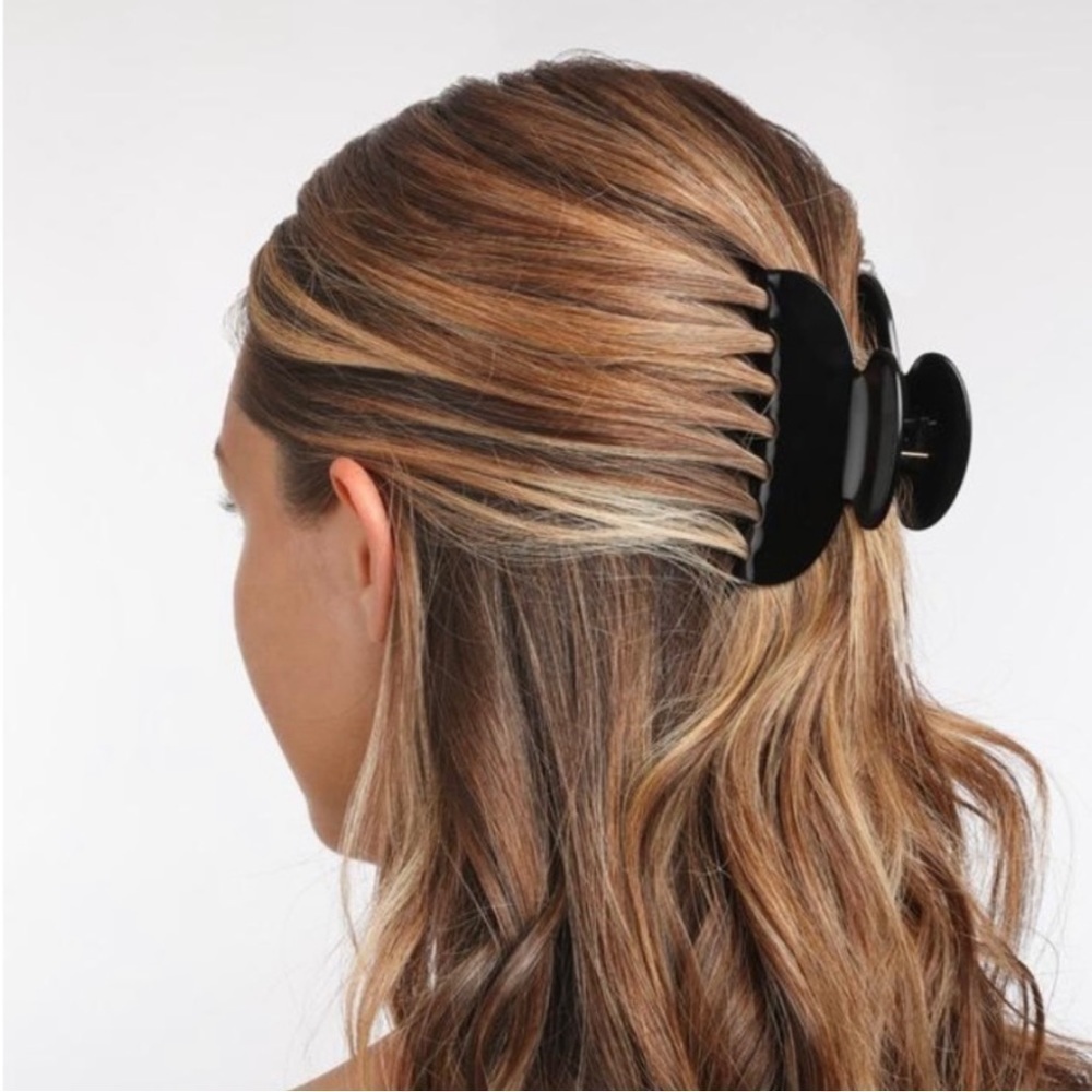 FRANCE LUXE Large 'Couture' Jaw Clip - Black - Sz - 2" x 3 1/2" $ 54